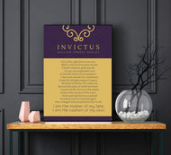 Invictus Poem wall art print framed Invictus by William Ernest Invictus Print by William Ernest Henley Invictus poem Poster