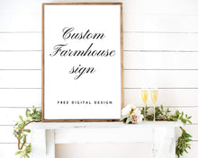 Load image into Gallery viewer, Farmhouse wood signs Custom sign barnwood frame Custom Quote Print Personalized wall wart Print wood signs custom poster typewriter