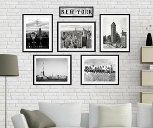 New York City framed wall art prints Set of 5 black and white art prints New York Skyline