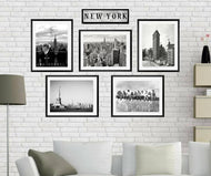 New york wall art Framed Black and white New York City landscape Wall art prints Framed Brooklyn Bridge Lunchtime Atop a Skyscraper I