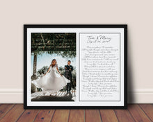 Load image into Gallery viewer, Anniversary gift song lyrics lyrics first dance lyrics song lyrics print lyrics print song wall art lyrics wall art Gift vows
