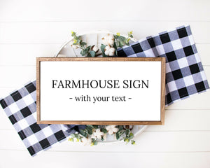 Custom Quote Print farmhouse sign wood framed sign home wall farmhouse wall home sign family name sign Custom Quote Sign