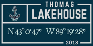 Lake Custom Print - Lake House Print - Family Name Print - Coordinates - Latitude Longitude - Last Name Wall Print - Lake House Decor