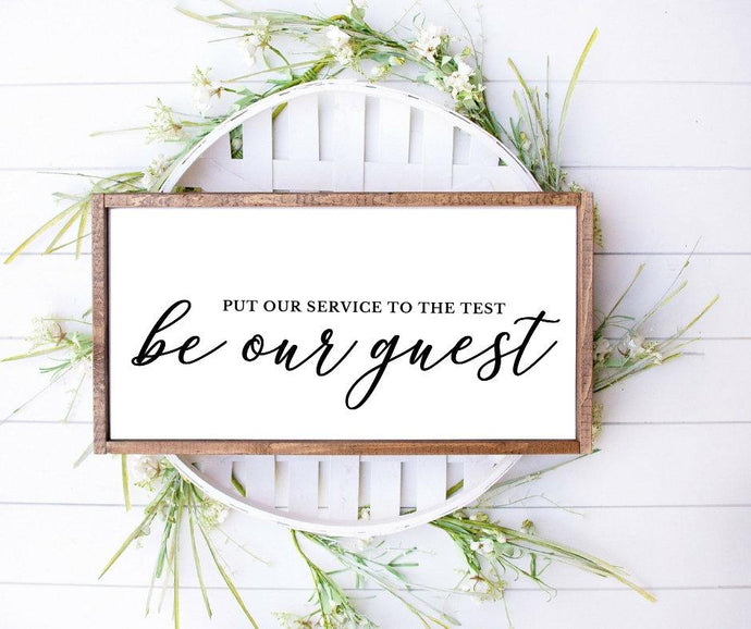 Be our guest sign Guest room Wood sign wood frame home wall farmhouse farmhouse sign Poster Art