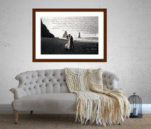 Load image into Gallery viewer, Personalized Wedding anniversary gift framed wedding song lyrics wall art print of your first dance or vows frame song lyric sign gift