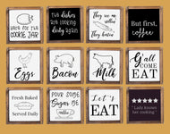 Personalized Kitchen Wall Art 6x6 inch personalized farmhouse for wall art rustic barn wood  kitchen funny