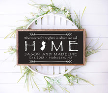 Load image into Gallery viewer, Personalized Wall art Home sign farmhouse farmhouse wood sign Name Sign Est sign home sweet home rustic