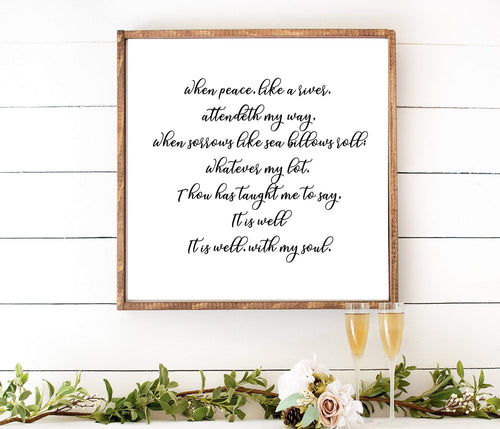 It is Well with My Soul framed wall art wood sign wood frame home wall farmhouse farmhouse sign Poster Art
