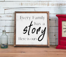 Load image into Gallery viewer, Family sign Family story sign farmhouse wood sign Family story sign personalized farmhouse signs inspirational art home wall art
