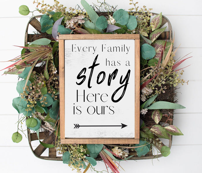 Family sign Family story sign farmhouse wood sign Family story sign personalized farmhouse signs inspirational art home wall art