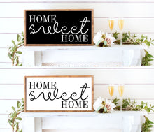 Load image into Gallery viewer, home sweet home farmhouse wood sign framed personalized farmhouse inspirational art home wall art