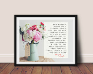 Anniversary Gift Vows print 1st year anniversary Anniversary gift for wife Personalized gifts for couple First Anniversary Paper Gift