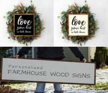 Load image into Gallery viewer, Love Grows Best In Little Houses custom farmhouse wood sign for Farmhouse rustic  wall art