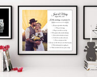 Personalized Wedding Anniversary framed wall art print  Wedding Vows or first Song Lyric personalized anniversary gift