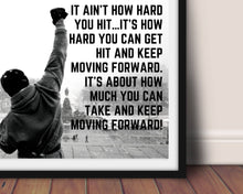 Load image into Gallery viewer, Rocky Balboa quote poster art print Inspirational wall art print Rocky Balboa poster Rocky balboa wall art Motivational Poster