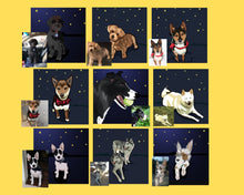 Load image into Gallery viewer, Custom pet portrait. Custom pet portrait. dog portrait from your photos. dog portrait. pop art your dog. customized pet portrait. digital
