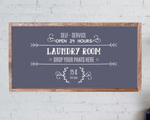 Load image into Gallery viewer, laundry room wood sign 12x18 personalized wood sign laundry art home wall art laundry