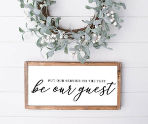 Be our guest sign Guest room Wood sign wood frame home wall farmhouse farmhouse sign Poster Art