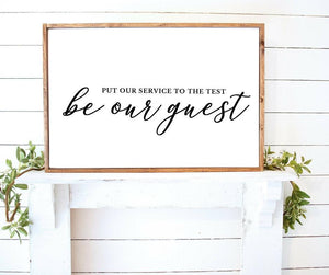 Be our guest sign Guest room Wood sign wood frame home wall farmhouse farmhouse sign Poster Art