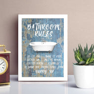 Bathroom rule wall art funny bathroom art Bathroom Rules Funny Bathroom wall art bathroom wall decor bathroom decor gift for her