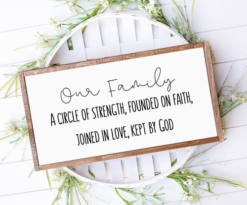 Our family sign Wood sign Farmhouse style wood sign Bible verse