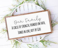 Our family sign Wood sign Farmhouse style wood sign Bible verse