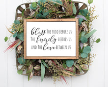 Load image into Gallery viewer, Kitchen wall Wood sign dining room sign bless the food before us sign kitchen wall sign for kitchen farmhouse wood sign