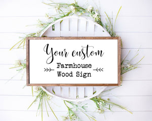 Farmhouse wood sign wall for rustic personalized custom wood
