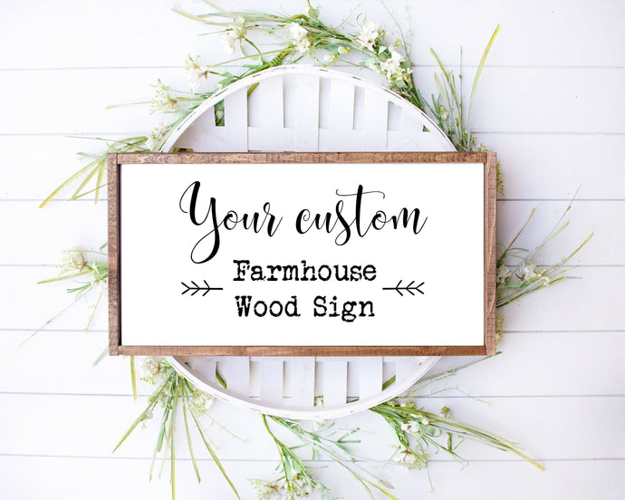 Farmhouse wood sign wall for rustic personalized custom wood