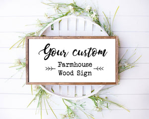 Farmhouse wood sign wall for rustic personalized custom wood