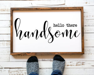 Wood sign wall art Good morning Gorgeous hello handsome  good morning gorgeous hello handsome wood signs set of 2