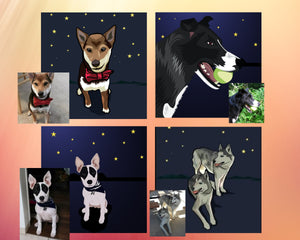 Pet Portrait Canvas Print | Customized pet portrait | Custom pet portrait | dog portrait from your photos | animal portrait |
