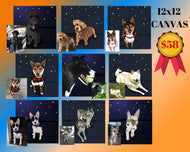 Pet Portrait Canvas Print | Customized pet portrait | Custom pet portrait | dog portrait from your photos | animal portrait |