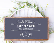 Load image into Gallery viewer, laundry room wood sign 12x18 personalized wood sign laundry art home wall art laundry
