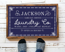 Load image into Gallery viewer, Laundry room wood sign Personalized wall art Rustic Wood Laundry Room Sign Wash Dry Fold Laundry Sign Laundry room Laundry sign