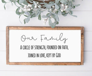 Our family sign Wood sign Farmhouse style wood sign Bible verse