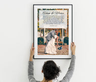 Wedding Anniversary gift Song Lyrics print framed Song Lyrics print Anniversary Wedding vows Anniversary gift frame song lyric gift